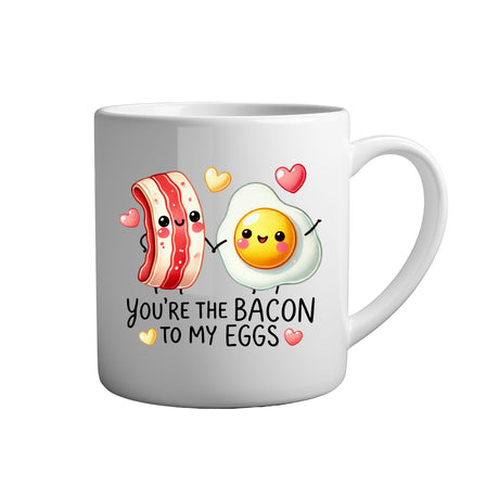 Tassen mit Sprüchen Youre the bacon to my eggs weiße Keramik Tasse