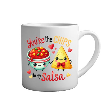Tassen mit Sprüchen Youre the chips to my salsa weiße Keramik Tasse