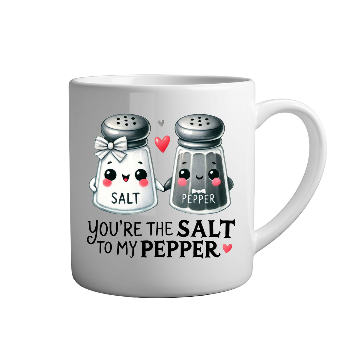 Tassen mit Sprüchen Youre the salt to my pepper weiße Keramik Tasse