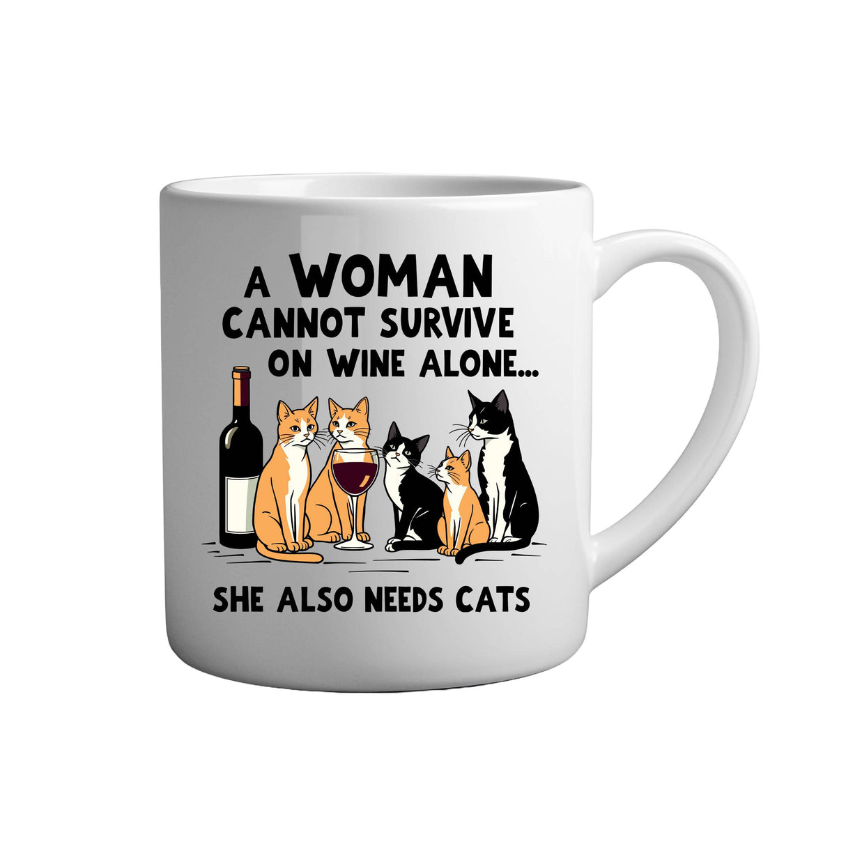 Tasse - A Woman cannot survive on wine alone - Tassenfuchs.de