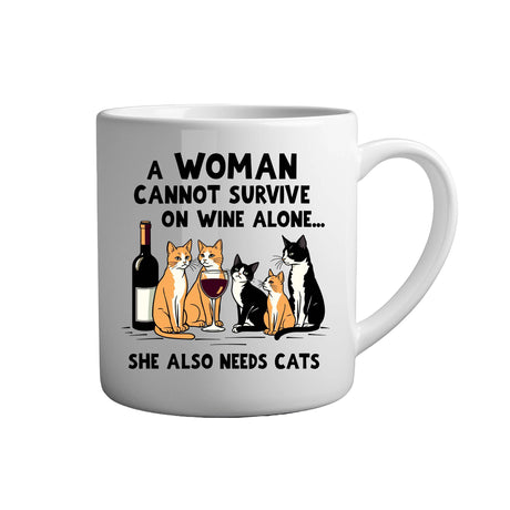 Tasse - A Woman cannot survive on wine alone - Tassenfuchs.de